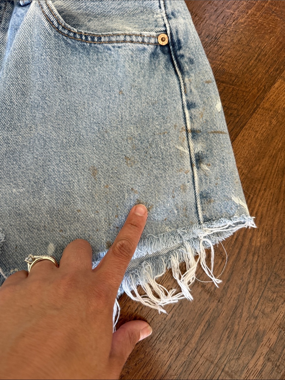 Coveted 501 Levi's Light Blue Distressed Denim Cutoff Shorts vintage - Picture 4 of 12
